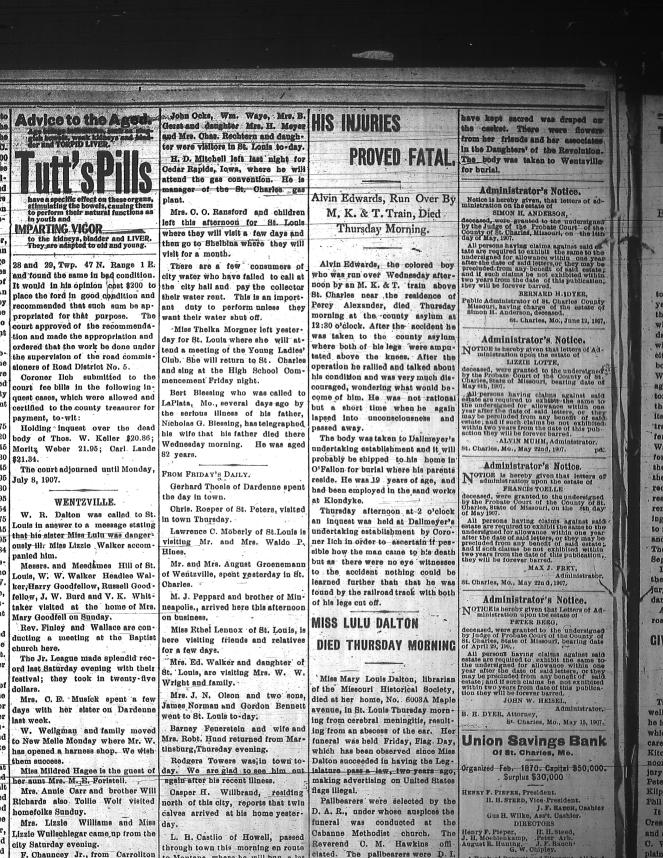 Sage Chapel St. Charles Cosmos-Monitor 19 Jun 1907