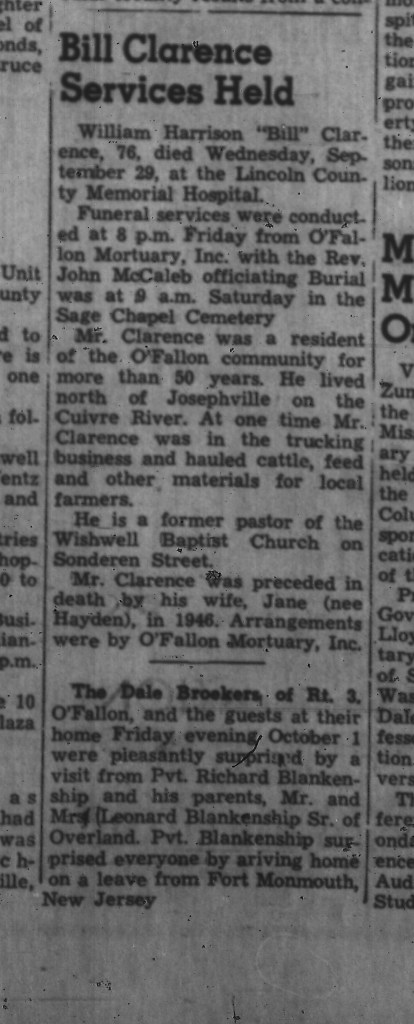 Sage Chapel O'Fallon Community News 6 Oct 1965