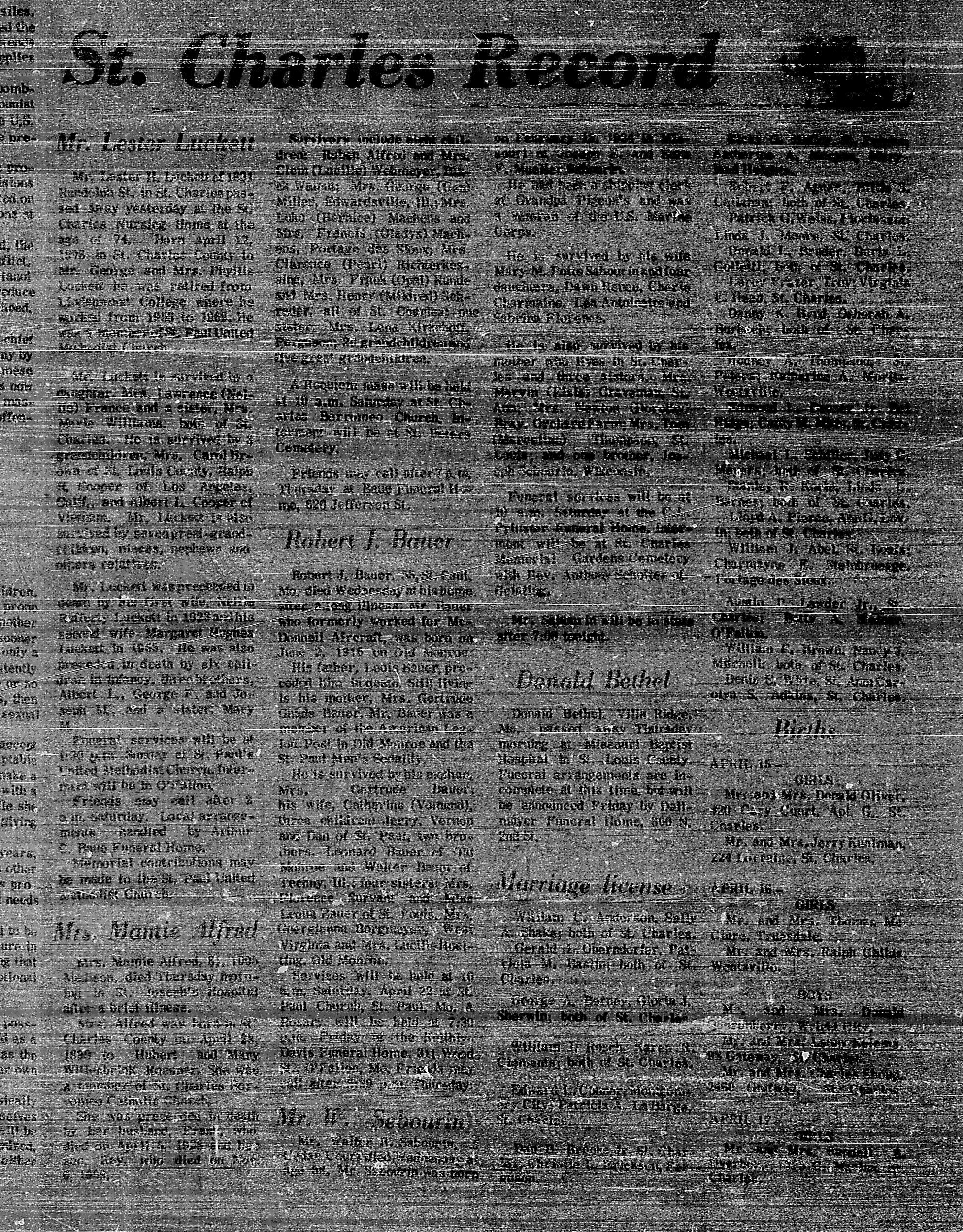 Sage Chapel St. Charles Daily Banner-News 20 Apr 1972